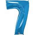 Anagram 42 in. Number 7 Blue Shape Air Fill Foil Balloon 87844